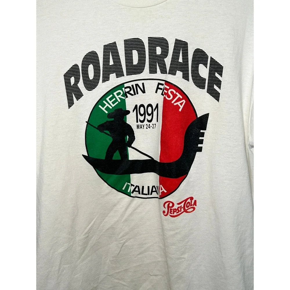 Screen Stars Best‎ Vintage 1991 Roadrace Herrin Festa T-Shirt XL